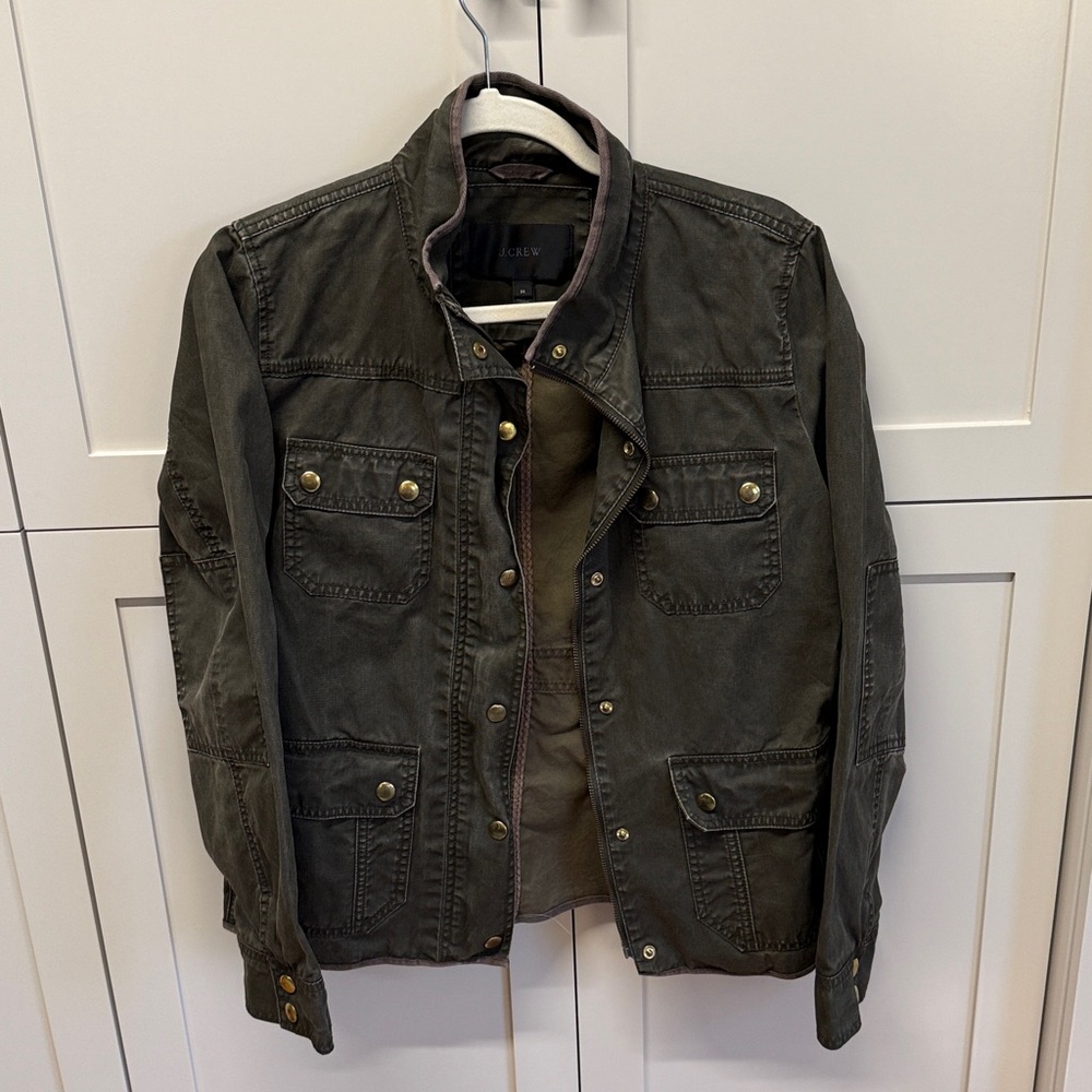 J. Crew Olive Green Jacket with Gold Buttons - Picture 3 of 7